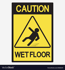 caution wet floor royalty free vector