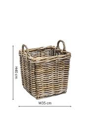 Natural Wicker Log Lined Round Baskets