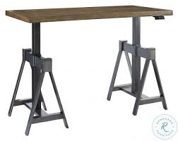 (this was back when i used to sell these on my website!) Fallon Modular Brown And Gray Electrical Sawhorse Desk From Pulaski Coleman Furniture