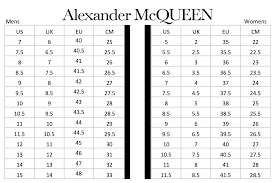 alexander mcqueen shoes size chart