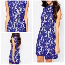 Nwt Asos Oasis Uk Lace Belted Shift Dress Nwt