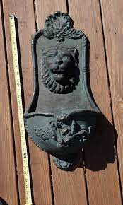 vintage antique cast iron lion head