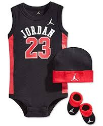 Nike Jordan Baby Boys 3 Piece Bodysuit Hat Booties Set