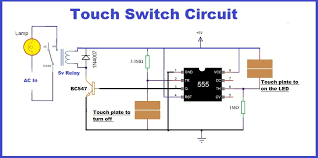 Functional block diagram (within the double lines) of the 555 timer ic, with external connections for use as a simple but useful schmitt trigger. Touch Lamp Switch Circuit Using Timer Ic 555 Envirementalb Com