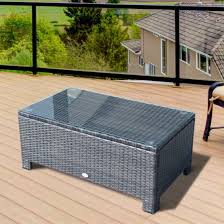 Rattan Coffee Table With Glass Top