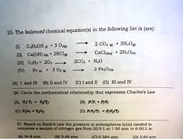 25 The Balanced Chemical Equation S