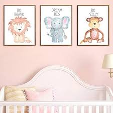 6 set unframed jungle animal quote wall