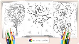 20 rose coloring pages free pdf