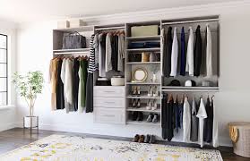 grey wood closet system