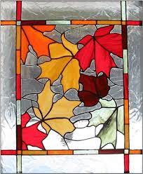 Stained Glass Autumn Leaves Oak Maple