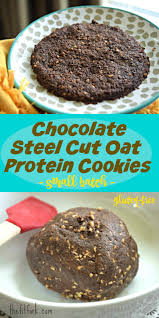 chocolate steel cut oat protein cookies