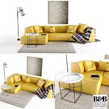 b and b italia bend sofa 3d model