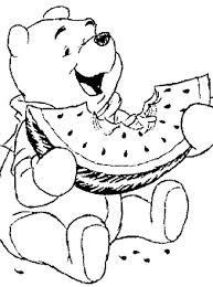 Birds robin animals coloring pages. Winnie The Pooh Coloring Page Pooh Watermelon All Kids Network