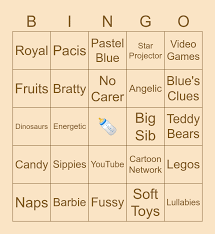age regression bingo card