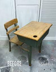 Vintage Metal Classroom Desk Makeover