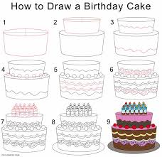 Step by step tutorial, teach you how to draw the birthday cake out, very simple. How To Draw A Birthday Cake Step By Step Pictures