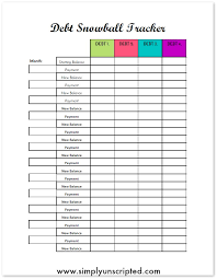 Free Debt Snowball Printable Worksheet Track Your Debt Payoff