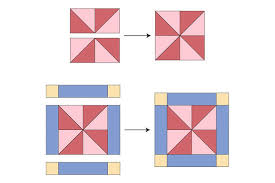 Easy Framed Pinwheels Quilt Block Pattern