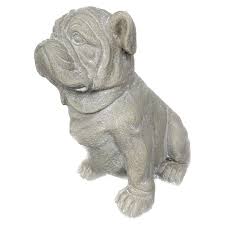 sitting bulldog garden resin statue