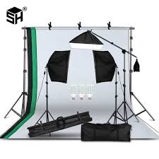 Professional Photography Lighting Equipment Kit With Softbox Soft Background Stand With Boom Arm Backdrops Light Photo Studio Photo Studio Accessories Aliexpress