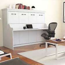 Murphy beds can be configured with a desk, wardrobe, filing cabinets, pier cabinets. Melbourne Full Wall Bed With Desk Combo In White Costco