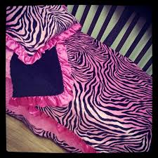 pink zebra toddler bed set