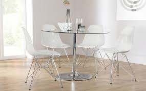Orbit Round Glass Chrome Dining Table
