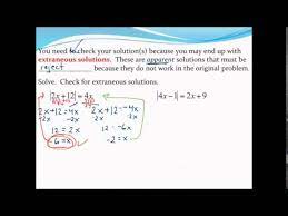 solving absolute value equations with