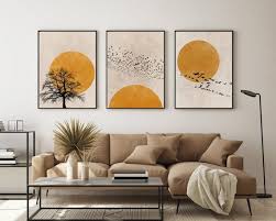 Sun Silhouette Set Of 3 Prints