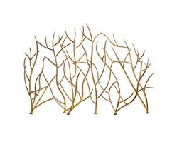Gold Branches Decorative Fireplace
