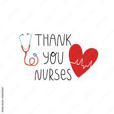 Thank you nurses hand lettering text ...
