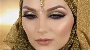 red smokey eye arabic makeup