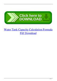 Water Tank Capacity Calculation Formula Pdf Download By