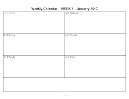 Template Weekly Calendar Training Program Schedule 2017