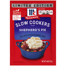 This savory, comforting shepherd's pie. Mccormicka Slow Cookers Limited Edition Shepherd S Pie Recipe Seasoning Mix 1 48 Walmart Com Walmart Com