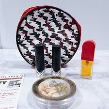 vinyl round zip cosmetic makeup bag kit