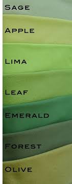 Green Fleece Color Chart Green Colour Palette Shades Of