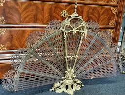 A French Peacock Fire Screen