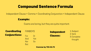 compound sentence formula ted ielts