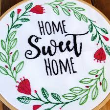 home sweet home embroidery design