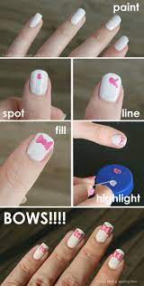 adorable bow nail art how to easy diy