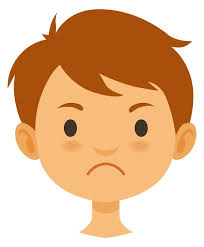 sad unhappy boy head cartoon kid face