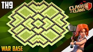 This base is one of the best and most popular bases. New Epic Th9 War Trophy Defense Base 2018 Coc Town Hall 9 War Base Design Clash Of Clans Youtube