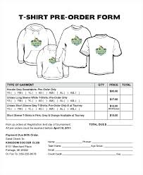 T Shirt Order Form Template Pdf Tshirt Voipersracing Co