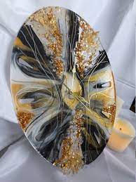 Wall Clock Geode Large Agate Oval