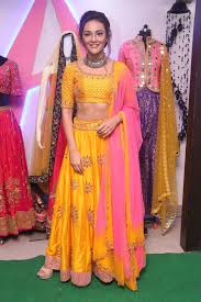 Beauty Galore HD : Seerat Kapoor Damn Hot In Yellow Lehenga Choli At  Akruthi Studio Launch