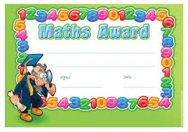 Maths Award School Certificate