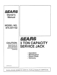 sears 875 501152 users manual