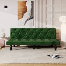 66 convertible futon sofa bed velvet