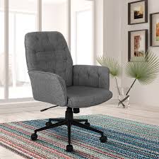 Upholstered desk chair with wheels. Techni Mobili Modern Upholstered Tufted Office Chair With Arms